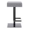 Armen Living Kaylee Adjustable Height Swivel Gray Faux Leather and Black Metal Backless Bar Stool LCKLSWBAMBGR - alternate 3